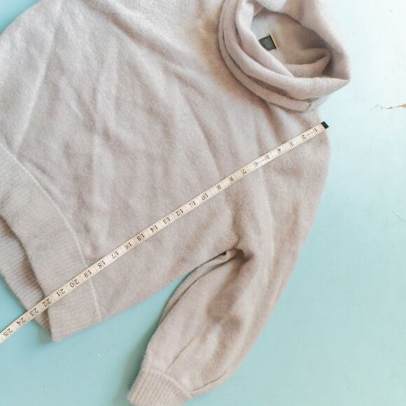 Magaschoni Gray Wool Mohair Chunky Thick Knit Cowl Neck Sweater Size Small - Picture 5 of 6